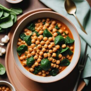 Fiery Chickpea and Spinach Bliss Stew - Vegan - Easy Daily Kitchen