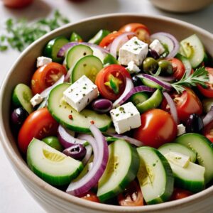 Traditional Mediterranean Greek Salad - Vegetarian - Easy Daily Kitchen