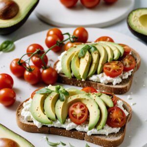 Creamy Avocado Cottage Cheese Delight on Toast - Low Calorie - Easy Daily Kitchen