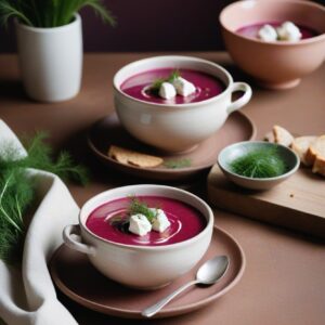Velvety Beetroot Bisque with Crumbled Goat Cheese - Vegetarian - Easy Daily Kitchen