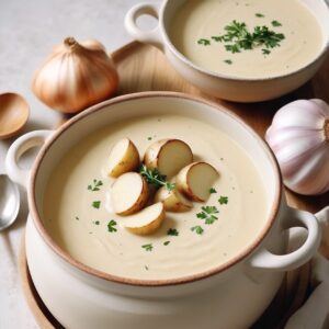 Velvety Roasted Garlic and Yukon Gold Soup - Vegetarian - Easy Daily Kitchen