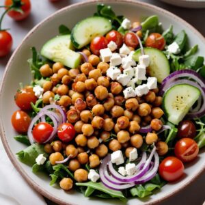 Golden Crunch Chickpea Salad - Vegetarian - Easy Daily Kitchen