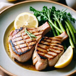 Zesty Garlic Lemon Pork Chops - Low Calorie - Easy Daily Kitchen