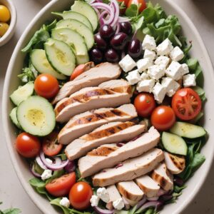 Mediterranean Grilled Chicken Salad - Low Calorie - Easy Daily Kitchen