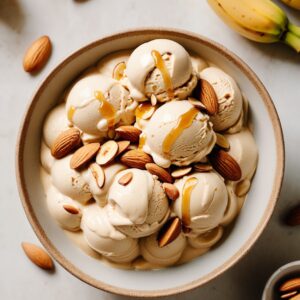 Honey Almond Bliss Banana Ice Cream - Vegetarian - Easy Daily Kitchen
