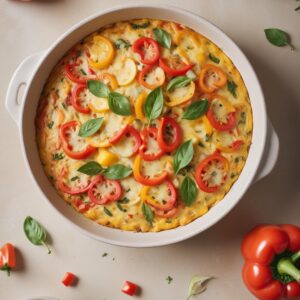 Microwave Frittata with Bell Peppers and Onions - Vegetarian - Easy Daily Kitchen