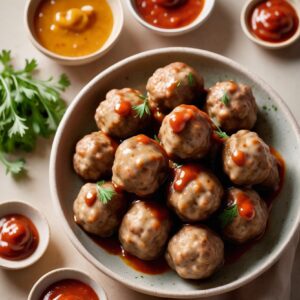 Herb-Infused Mini Meatballs with Zesty Dipping Sauce - High Protein - Easy Daily Kitchen