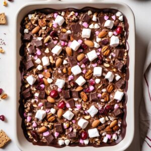 Choco-Marshmallow No-Bake Rocky Road - Vegetarian - Easy Daily Kitchen
