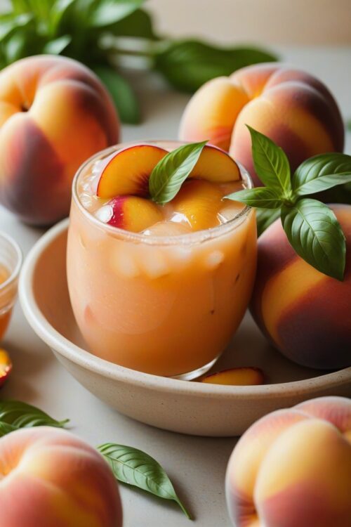 Summer's Peach Basil Cooler - Vegan - Easy Daily Kitchen