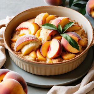 Southern Peach Cobbler Delight - Vegetarian - Easy Daily Kitchen