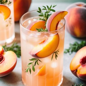 Summer Bliss Peach Thyme Vodka Cooler - Vegan - Easy Daily Kitchen