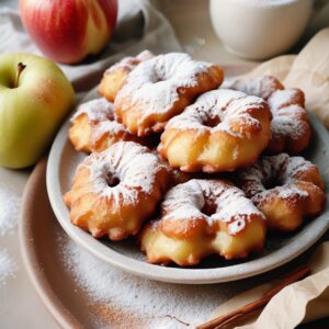 Golden Apple Fritters with Cinnamon Drizzle - Vegetarian - Easy Daily Kitchen