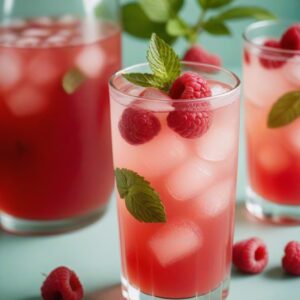 Refreshing Raspberry Mint Rum Punch - Low Calorie - Easy Daily Kitchen