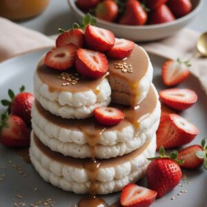 Almond Delight Rice Cakes with Spring Strawberries - Vegan - Easy Daily Kitchen