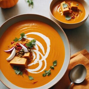 Velvety Thai Red Curry and Pumpkin Fusion Soup - Vegan - Easy Daily Kitchen