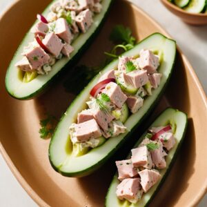 Seaside Cucumber Tuna Boats - Low Calorie - Easy Daily Kitchen