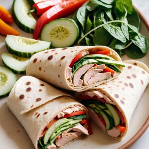 Mediterranean Turkey-Hummus Bliss Wrap - Low Fat - Easy Daily Kitchen