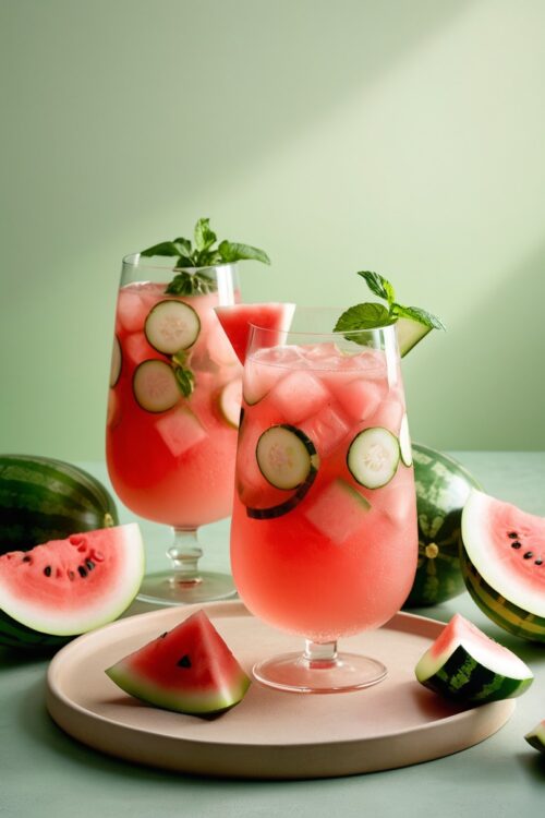 Refreshing Watermelon Cucumber Summer Spritzer - Low Calorie - Easy Daily Kitchen