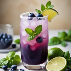 Refreshing Blueberry Basil Lime Cooler - Low Calorie - Easy Daily Kitchen