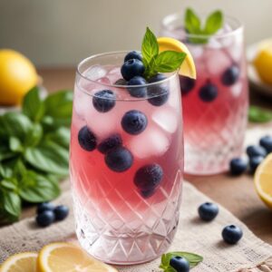 Refreshing Blueberry Basil Spritz - Vegan - Easy Daily Kitchen