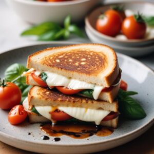 Italian Caprese Grilled Cheese Delight - Vegetarian - Easy Daily Kitchen