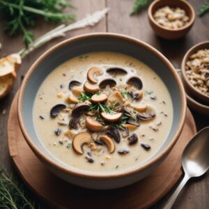 Autumn Harvest Mushroom & Wild Rice Soup - Vegan - Easy Daily Kitchen