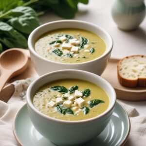 Creamy Delight Spinach & Feta Soup - Vegetarian - Easy Daily Kitchen