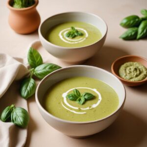 Velvety Zucchini Basil Pesto Soup - Vegetarian - Easy Daily Kitchen