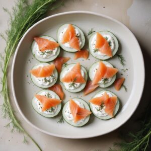 Refreshing Cucumber Bites with Smoked Salmon and Dill - Low Calorie - Easy Daily Kitchen