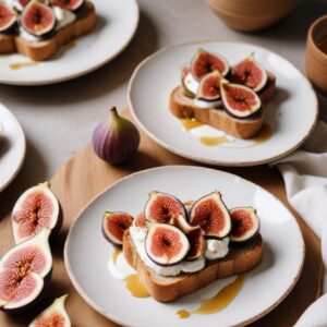 Rustic Fig and Ricotta Toast with Honey Drizzle - Vegetarian - Easy Daily Kitchen