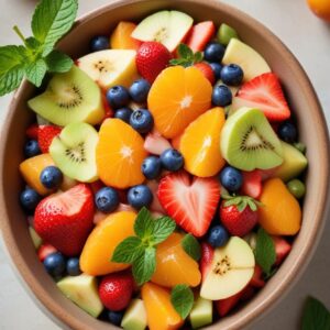 Refreshing Citrus and Berry Fruit Medley with Mint - Low Calorie - Easy Daily Kitchen