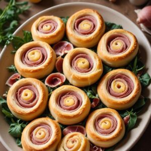 Savory Ham & Cheese Pinwheels - Kosher - Easy Daily Kitchen