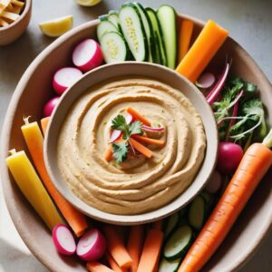 Mediterranean Delight Hummus with Crisp Veggies - Vegan - Easy Daily Kitchen