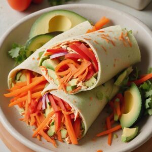 Colorful Hummus Veggie Delight Wrap - Vegan - Easy Daily Kitchen