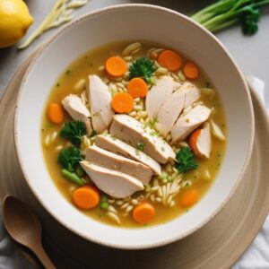 Zesty Lemon Chicken Orzo Comfort Bowl - Low Fat - Easy Daily Kitchen