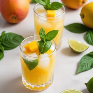Tropical Mango Pineapple Basil Cooler - Vegetarian - Easy Daily Kitchen