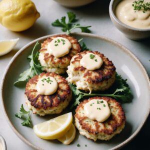 Sumptuous Mini Crab Cakes with Lemon Aioli - Low Fat - Easy Daily Kitchen