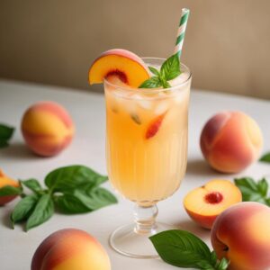 Summer Bliss Peach Basil Lemonade - Vegan - Easy Daily Kitchen