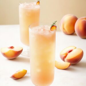 Sparkling Peach & Thyme Fizz - Vegan - Easy Daily Kitchen
