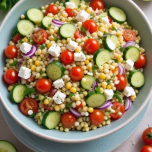 Herbed Mediterranean Pearl Couscous Delight - Vegetarian - Easy Daily Kitchen