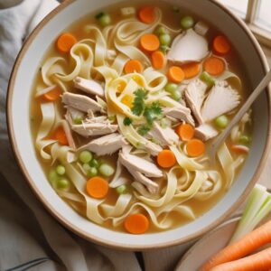 Speedy Comfort Chicken Noodle Soup - Low Calorie - Easy Daily Kitchen