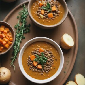 Autumnal Spiced Hearty Lentil Soup - Vegan - Easy Daily Kitchen