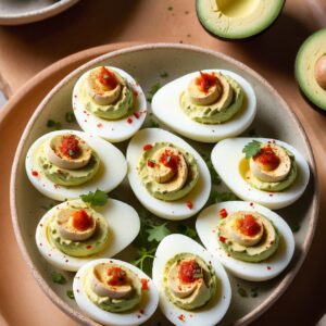 Fiery Avocado Deviled Eggs - Low Calorie - Easy Daily Kitchen