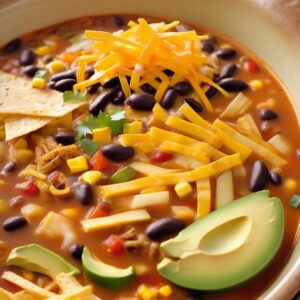 Southwest Fiesta Tortilla Soup - Vegetarian - Easy Daily Kitchen