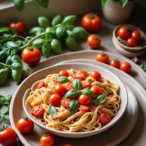 Italian Tomato Basil Pasta Delight - Vegetarian - Easy Daily Kitchen