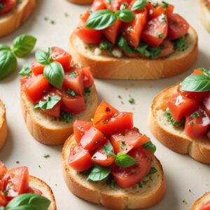 Classic Italian Tomato and Basil Bruschetta - Vegetarian - Easy Daily Kitchen