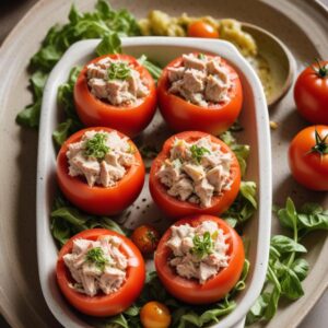 Mediterranean Tuna Delight in Tomato Cups - Low Fat - Easy Daily Kitchen