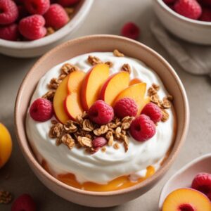 Peach Melba Yogurt and Granola Cups - Low Fat - Easy Daily Kitchen