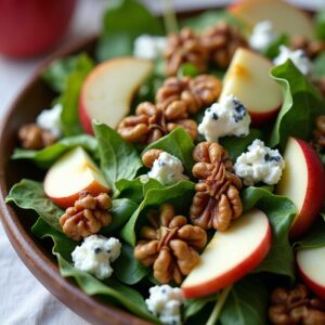 Crunchy Apple Walnut Delight with Creamy Blue Cheese - Vegetarian - Easy Daily Kitchen