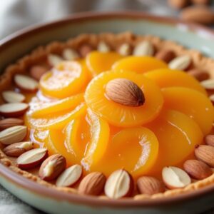 Golden Apricot Almond Delight Tart - Vegetarian - Easy Daily Kitchen